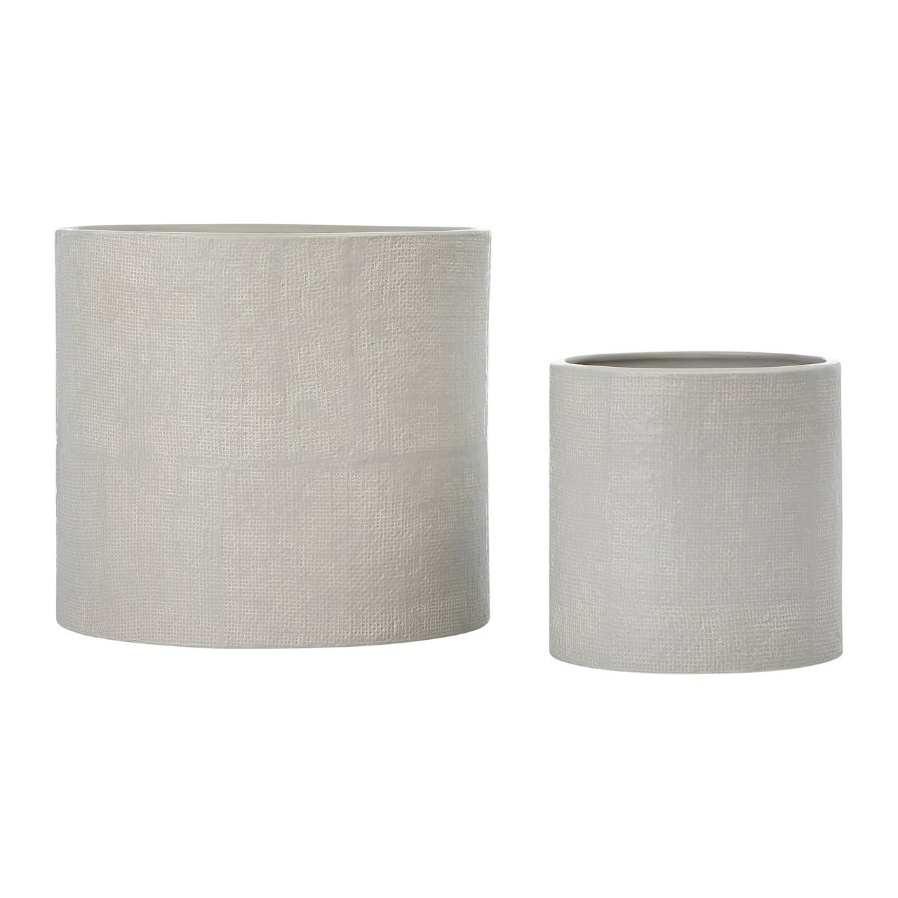 Hello Honey® Stoneware Planters with Embossed Cross Hatch Texture Set